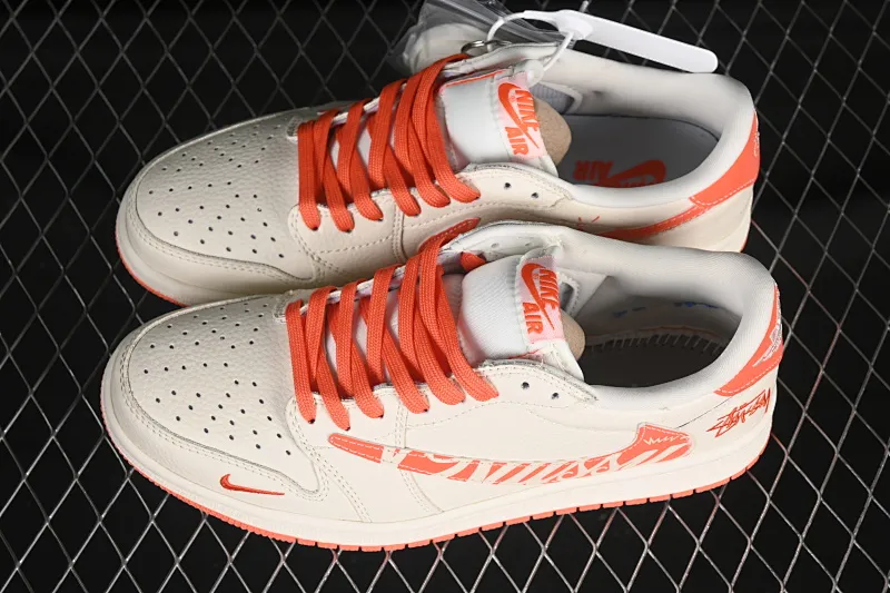 All Categories Air Jordan Jordan Series Basketball Shoes Air Jordan 1 Low High-end Customized Low-top Shoes Travis Scott x Fragment Design x Air Jordan 1 Low OG SP AJ1 Stussi Joint Summer Orange Low-top Cultural Casual Shoes LD2025-020